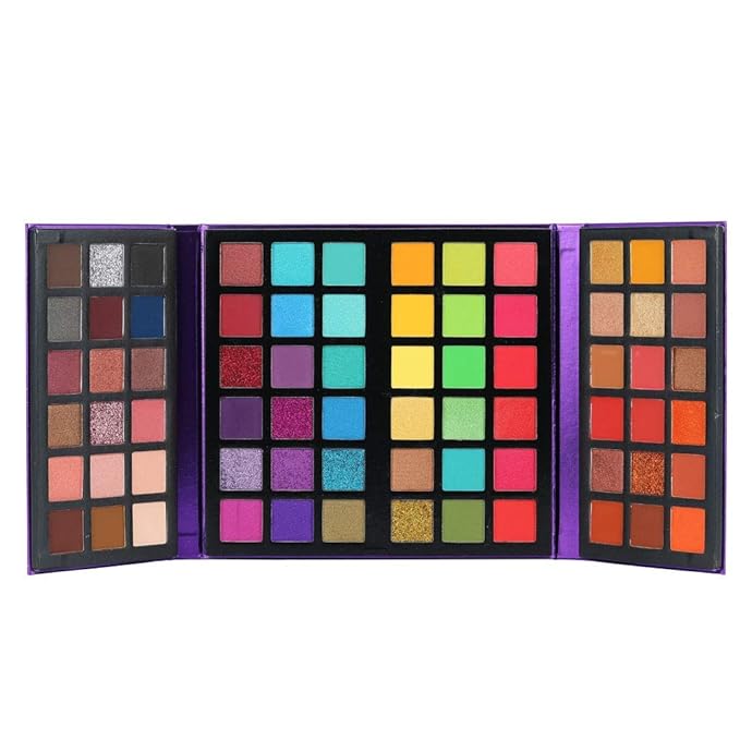 72 Colors Ultra Secret Eyeshadow Palette, 4 in1 Color Board Matte Shimmer Glitter Nude Natural All In One Makeup Palette Blendable Pigmented Make Up Eye Shadow Pallet Gift Ki